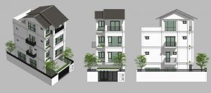 Mặt cắt đứng nhà liền kề st5 Gamuda