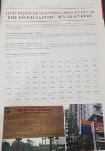 Lịch trình xe bus 30 Khu đô thị Gamdua Mỹ Đình