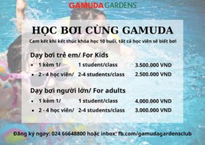 Học phí dạy bơi club house gamuda