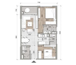 thiết kế căn hộ 2 phòng ngủ Hanoi Melody Residences