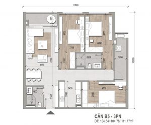 thiết kế căn hộ 3 phòng ngủ hanoi melody