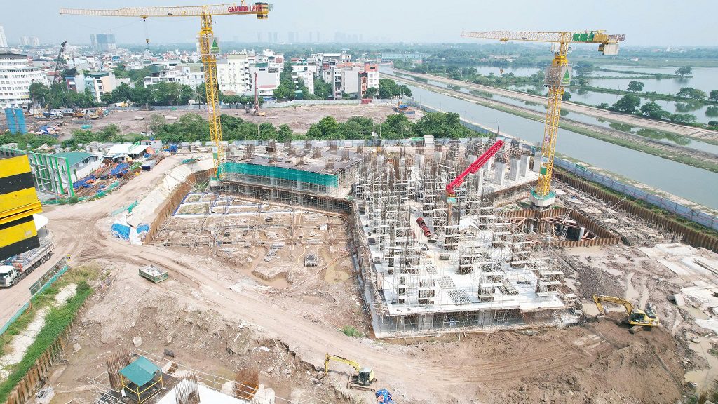 tiến độ xây dựng central park yên sở